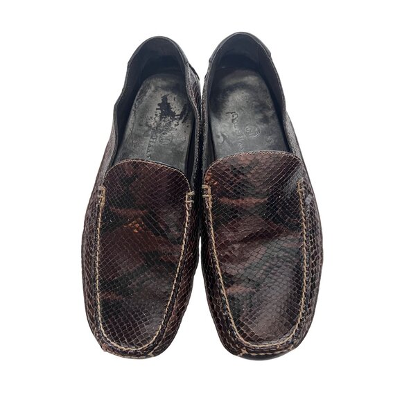 Vintage Snakeskin Embossed Leather Loafer Shoes For Men By Cole Haan Size 10 - Picture 3 of 10